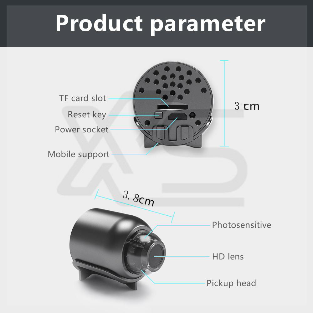 Mini kamera 1080P HD WiFi Domači monitor Notranja varnost Varnostni nadzor Nočni vid_voghion.com