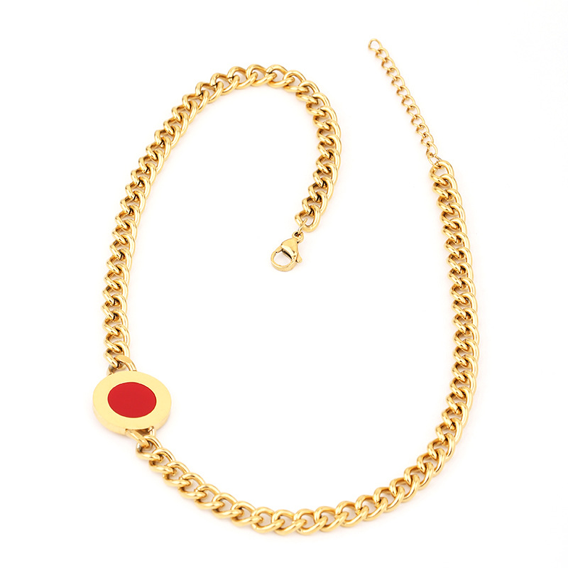 Gute Nuovo Set di Gioielli Geometrici Rotondi in Acciaio Inox con Catena Cubana, Collana, Bracciale, Orecchini e Anello per Donna_voghion.com