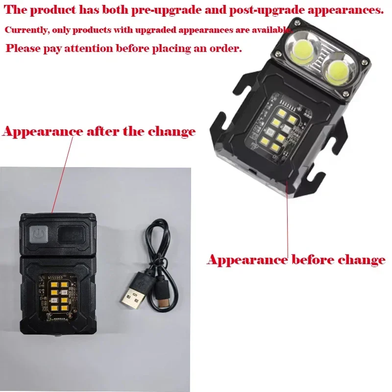 Multifunctional Ajustable Angle LED Flashlight Outdoors Mini Work Light Portable Magnet USB Rechargeable Camping Light_voghion.com