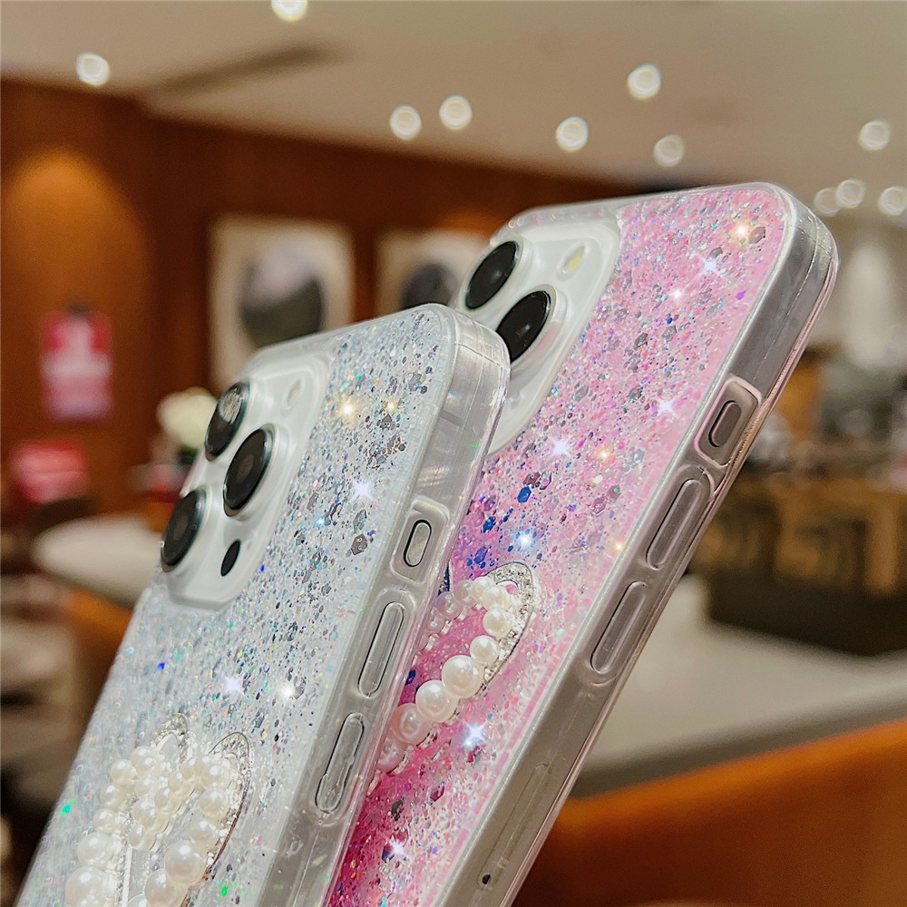 Perle Diamant Herz Telefon Fall Für Xiaomi Redmi Hinweis 13 Pro + Plus 5G 4G 13C POCO C65 X6 M6 Pro Glitt Weiche Silikon_voghion.com
