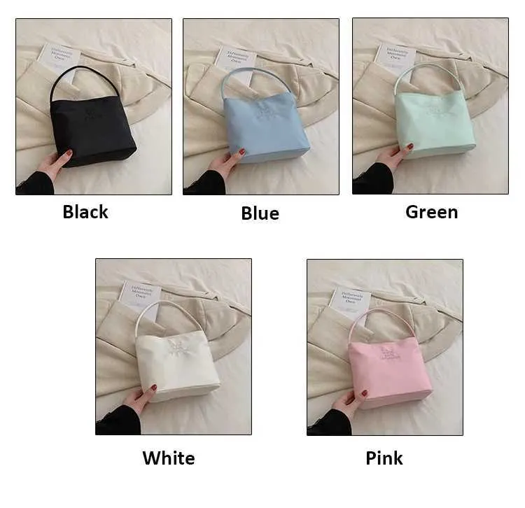 Borsa a tracolla da donna in nylon con ricamo grande capacità_voghion.com