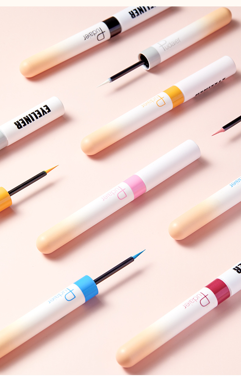 Pudaier sıvı kalem, suya dayanıklı, çabuk kuruyan, son derece ince 12 renkli eyeliner kalemi_voghion.com