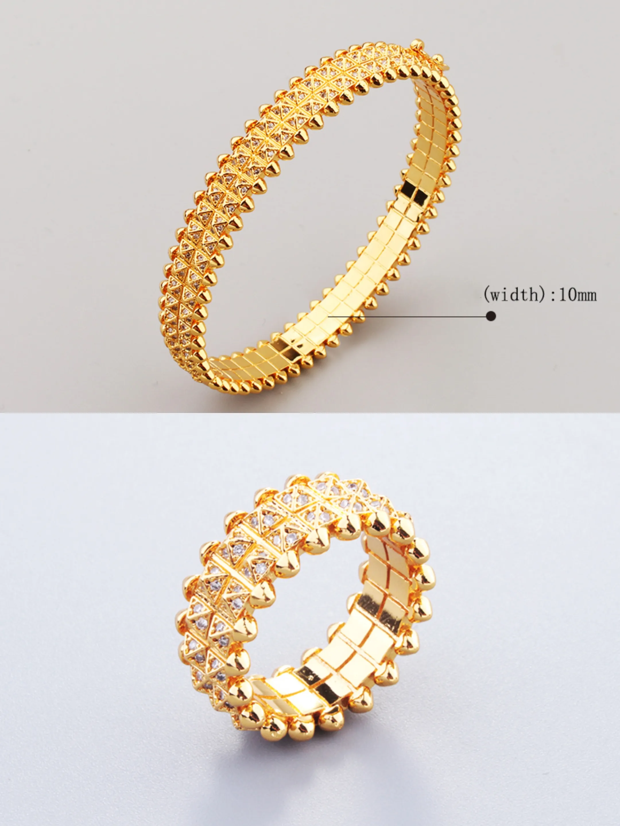 bredt gull utstyr sier armbånd armbånd for kvinner sett ring menn tennis Mote unisex smykkedesigner Kvinner smykkefest_voghion.com