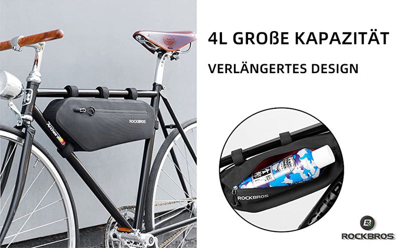 ROCKBROS velosipēda ūdensizturīgā rāmja trīsstūra soma apm. 4L DHL_voghion.com