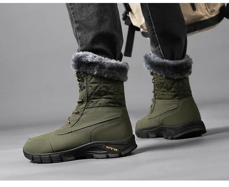 Heren High-end Snowboots Winter Mode Pluche Isolatie Antislip Waterdicht Slijtvast Katoenen Schoenen Buiten_voghion.com