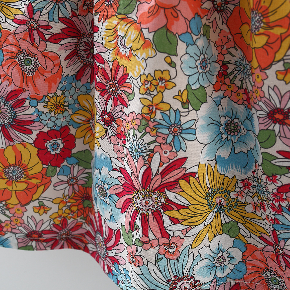 Fashion Girl Clothing Cotton Summer Flower Dress With Bag For Birthday Clothes_voghion.com