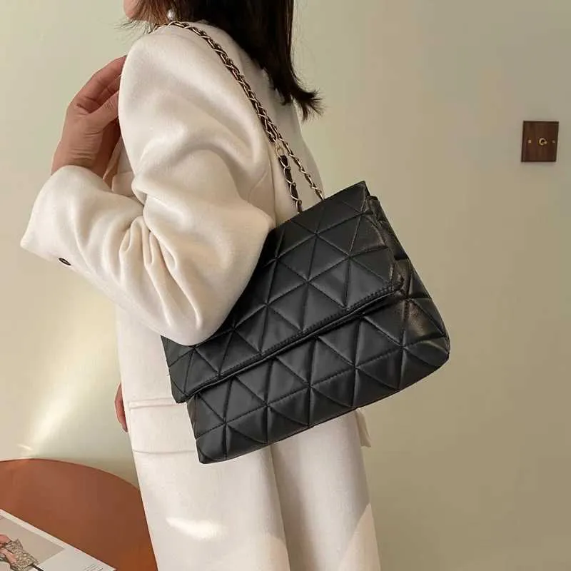 Borsa a tracolla con tracolla a catena casual Embracery Plaid adatta per i pendolari e l'uso quotidiano delle donne Y241216_voghion.com
