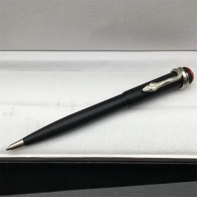 Vente en gros Stylo à bille / roller à clip serpent noir mat de haute qualité, papeterie de bureau, écriture, cadeau, stylos à plume à encre_voghion.com