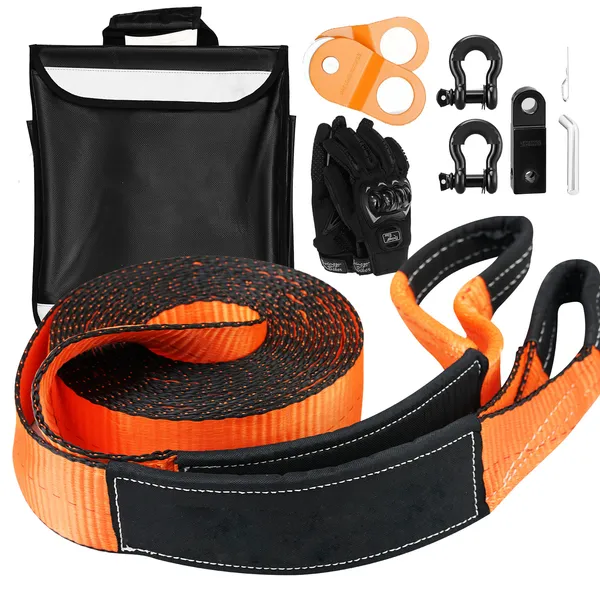 Off-road Recovery Kit With Heavy Duty Tow Straps And D-ring Shackles_voghion.com