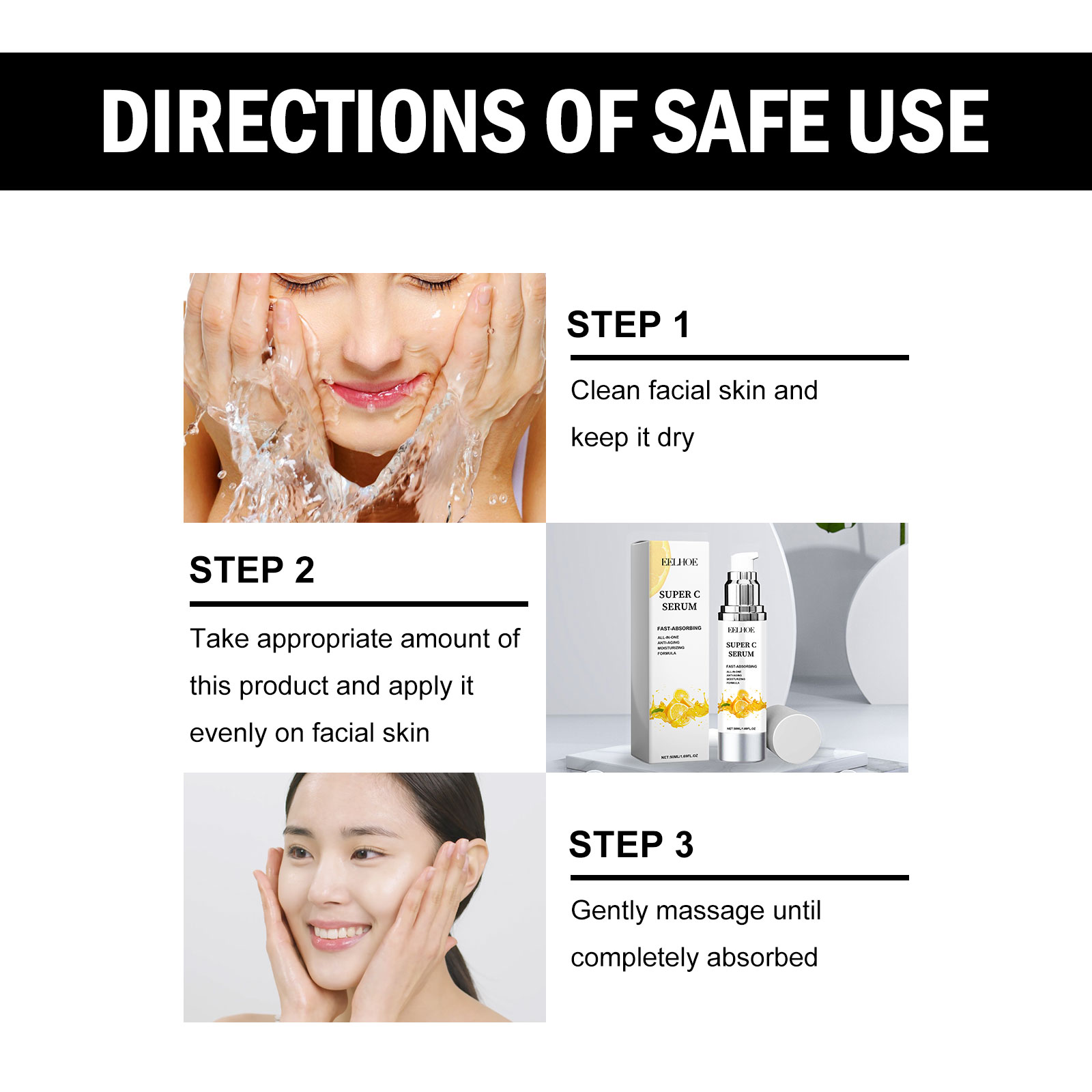 EELHOE Super C Serum, Refresh The White Skin Hydrating Moisture Soft Delicate Skin Essence_voghion.com