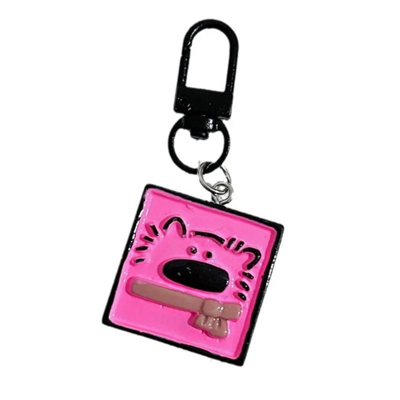 Cute Pink Samoyed Puppy Series Keychain Animal Bell Pet Memorial Keyring Dog Pendant Backpack Charms Car Bag Decor Kids_voghion.com