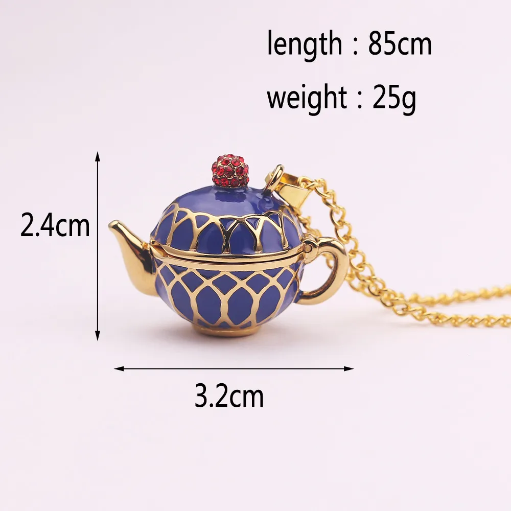 Collane con ciondolo Gioielli di moda Collana Teiera Smalto Può Aprire 85cm_voghion.com