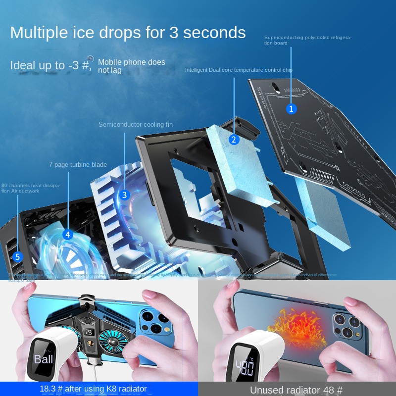 Universal Mini Mobiltelefon Kylfläkt Kylare Turbo Hurricane Game Kylare Mobiltelefon Cool Kylfläns för IPhone/Samsung/Xiaomi_voghion.com