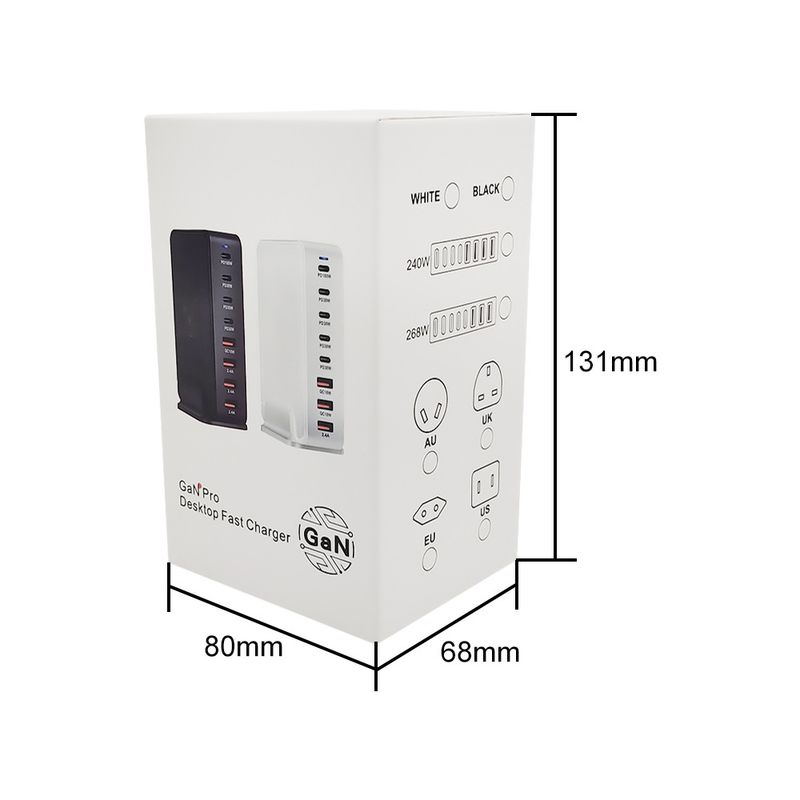 Încărcător de birou multifuncțional de mare putere, 240W GaN Multiport 268WPD, nou_voghion.com