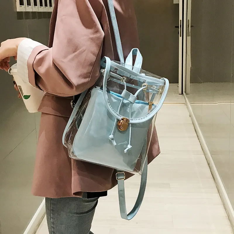 Mini moda donna PVC Designer Girl trasparente borsa trasparente zaino da viaggio in gelatina per borse a tracolla femminili da donna_voghion.com
