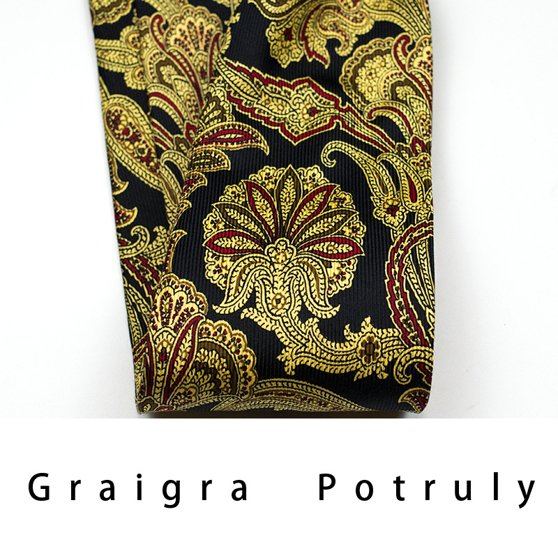 Men's Ties & Handkerchiefs replacement burgundy second-hand coffee color imported quality mulberry silk printed silk paisley men's tie extra wide_voghion.com