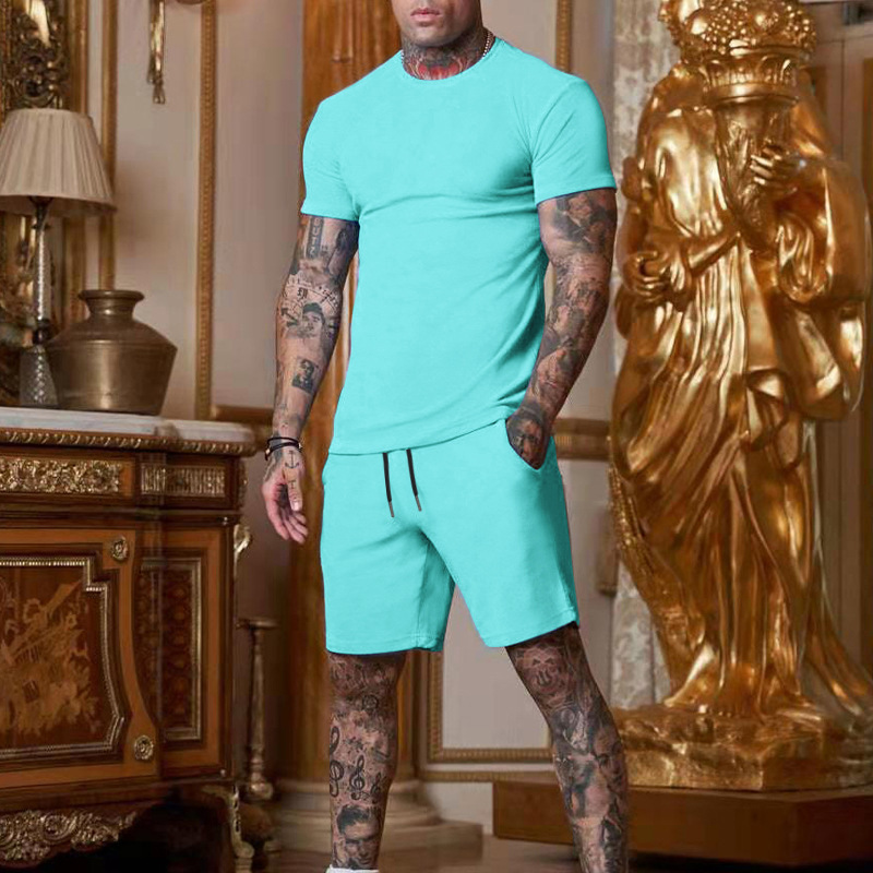 ​​Men's Summer Sportswear Set - Breathable Quick-Dry Short Sleeve T-Shirt & Shorts For Gym, Running, Casual Wear (Multiple Colors & Sizes)​​_voghion.com