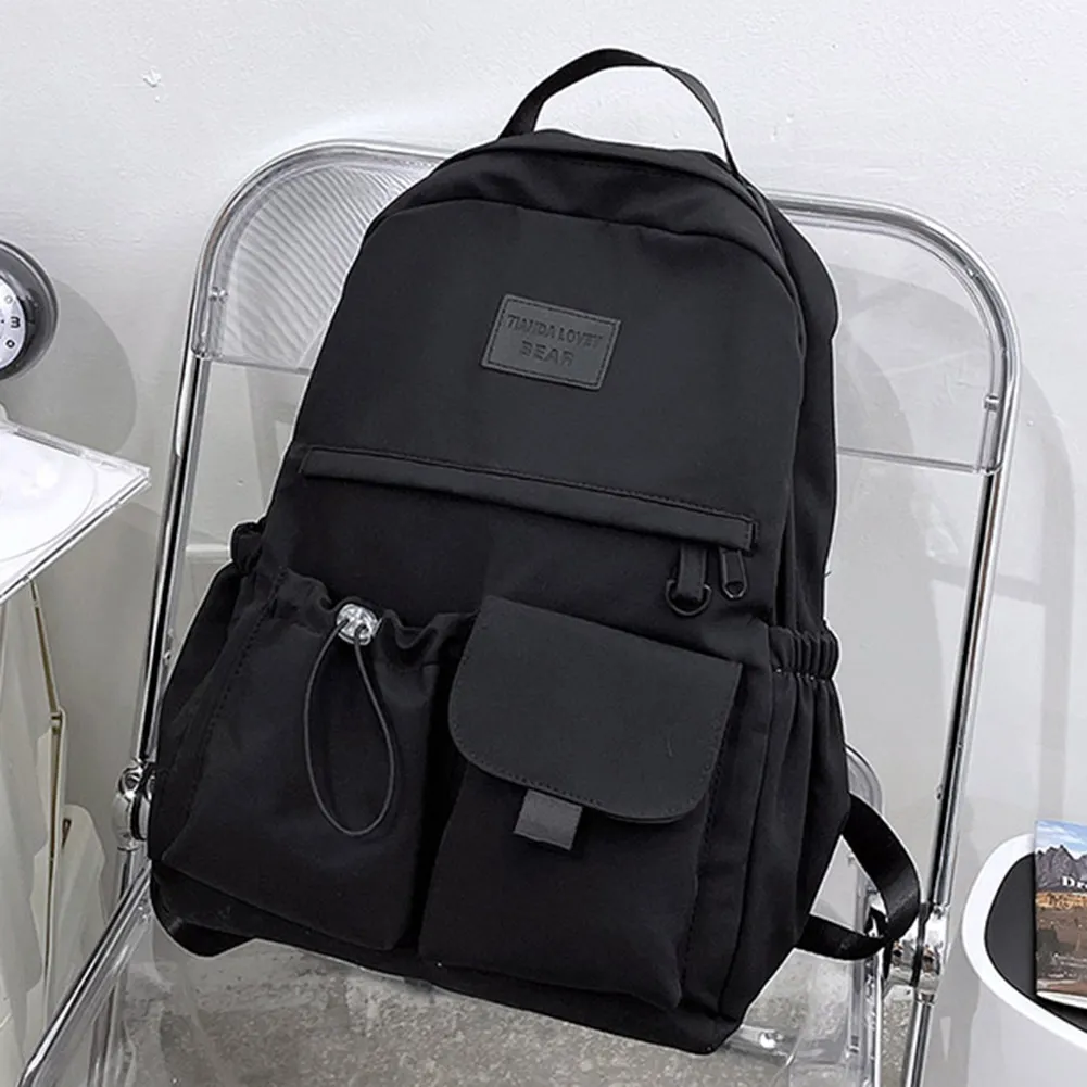 Zaino scolastico grande capacità, zaino da viaggio per studenti universitari, semplice zaino in nylon con tracolla, per ragazzi e ragazze, con cerniera._voghion.com