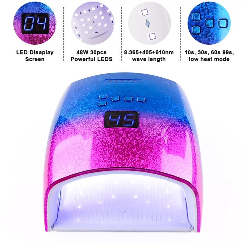 Batteriebetriebene, wiederaufladbare Nagellampe, kabelloser Nagelgeltrockner, Pediküremaschine, LED-Licht für Nägel, kabellose UV-LED-Nagellampe_voghion.com