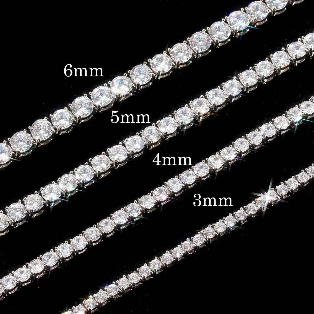 Κοσμήματα Hip Hop Bg Sterg Sier 2mm 3mm 4mm 5mm 6mm GRA VVS Moissanite Iced Out Βραχιόλι Τένις με Αλυσίδα για Άνδρες και Γυναίκες_voghion.com