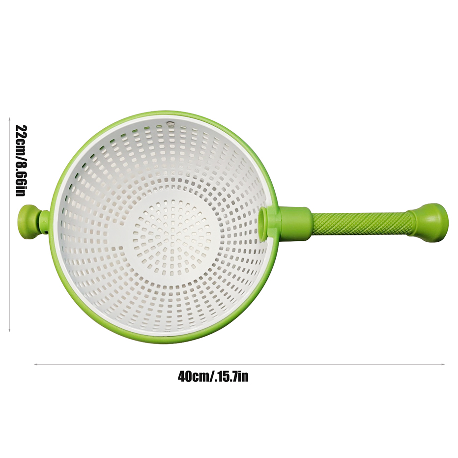 Collapsible Salad Spinner Vegetable Fruit Drainer Non-Scratch Spinning Colander Rotate Water Drainer Basket Kitchen Strainer_voghion.com