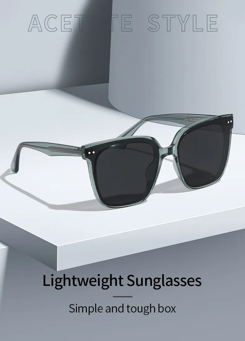 TR Polarized Large Frame Acetate Needle Arms Sunglasses_voghion.com
