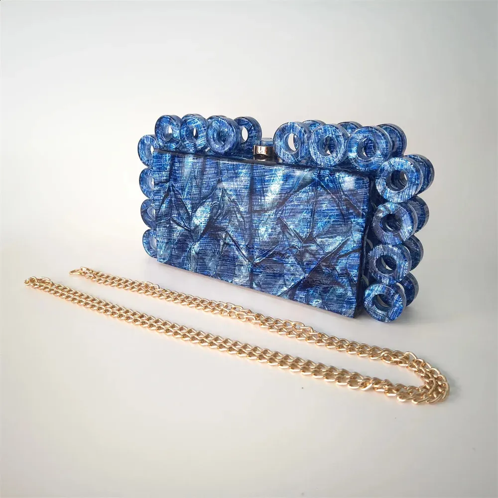 Pochette da sera in tessuto blu per matrimoni ed eventi in spiaggia_voghion.com