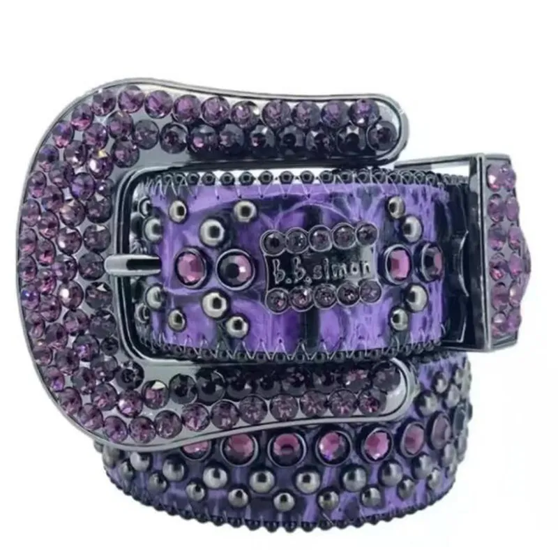 Designer Bb Belt Simon Övek Férfi Női Fényes gyémánt öv fekete Kék fehér többszínű bling strasszokkal mint_voghion.com