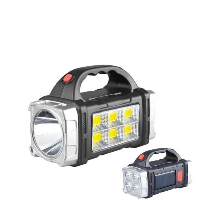 Powerful Solar Led Searchlight Rechargeable Torch For Camping_voghion.com