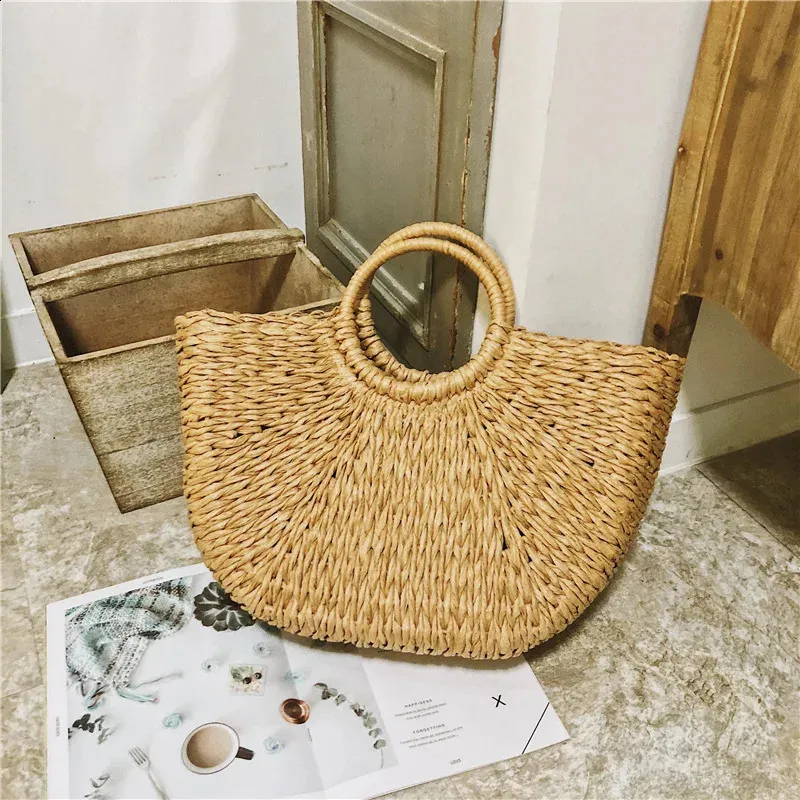 Ydlns Fashion MOON Straw Handbags Summer Beach Rattan Bag Handmade Vintage Woven Handbag For Women bolsa femme 240809_voghion.com