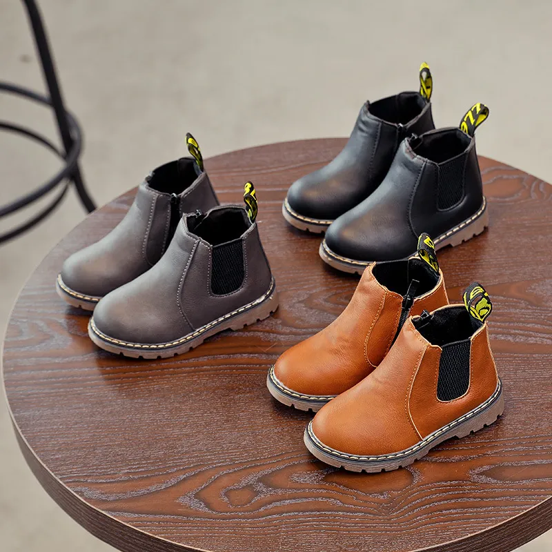 Children Fashion Kids Autumn Winter Soft Leather Toddler Riding Boys Ankle Boots Girls Cutefeet Casual Shoes Size 21 -_voghion.com