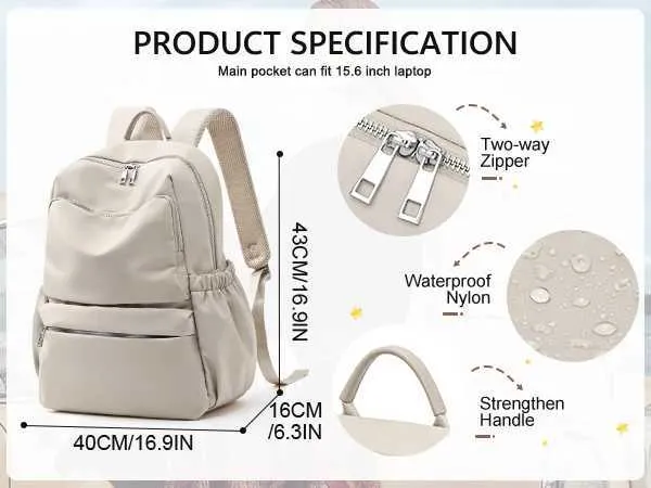 Nylon Rucksack Für Damen Und Herren Leichter Reiserucksack_voghion.com