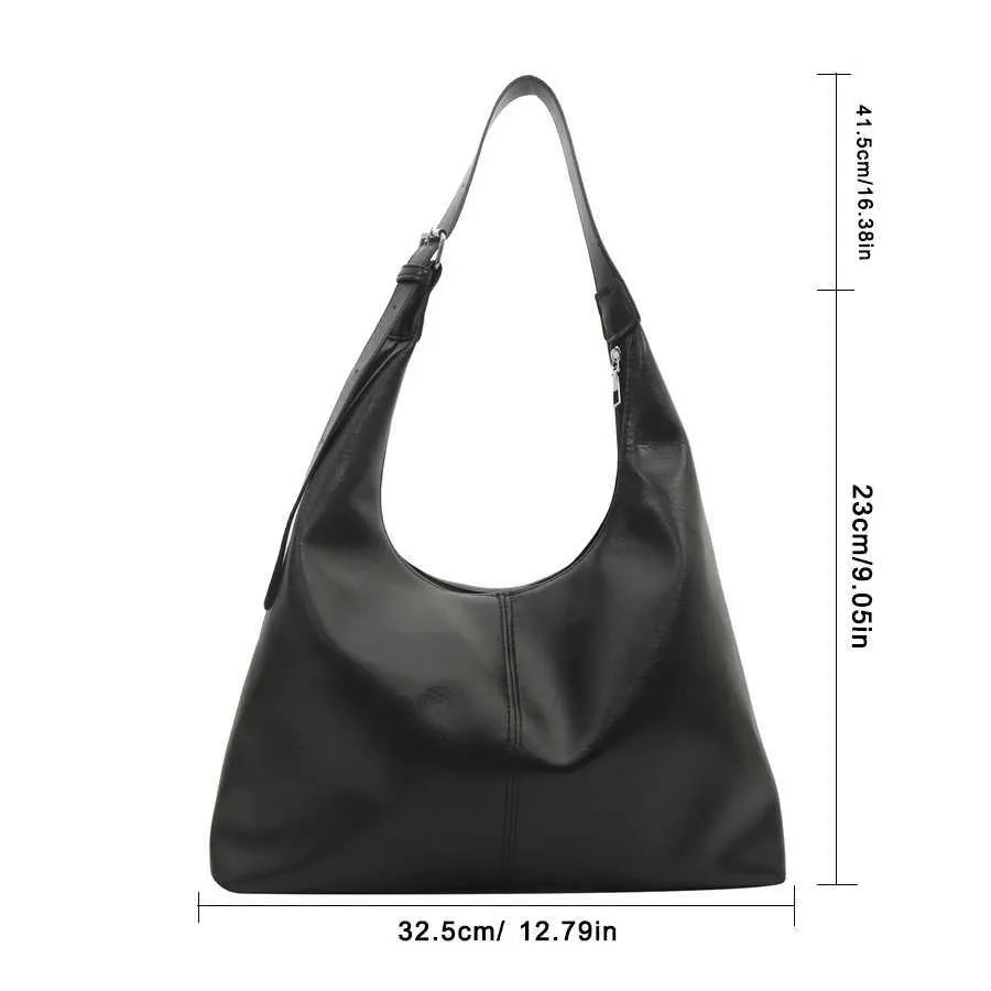 PU Material Fashionable WOMENS Large Capacity Daily Commuting Shoulder Bag Simple and Casual Handba241108_voghion.com