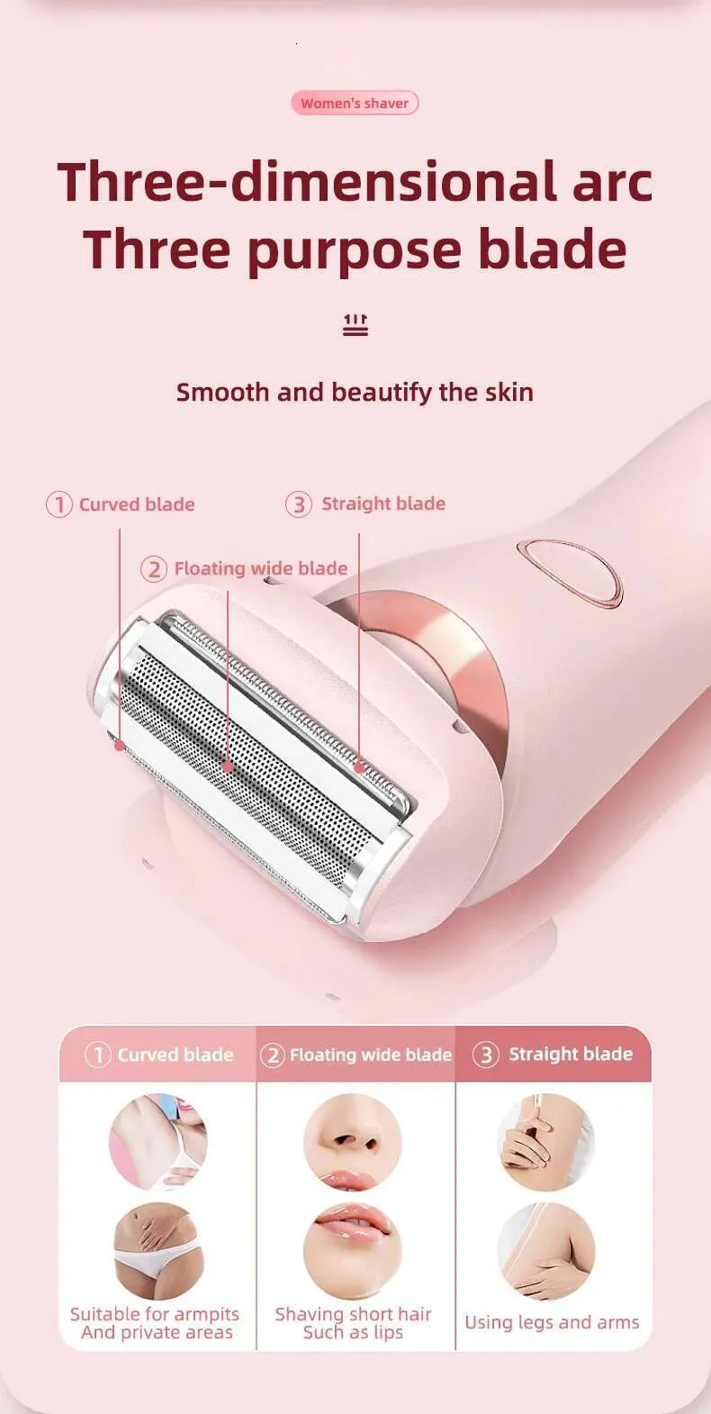 ACZT Quality Goods USB Painless Epilator - Body, Face, Bikini, Rechargeable_voghion.com