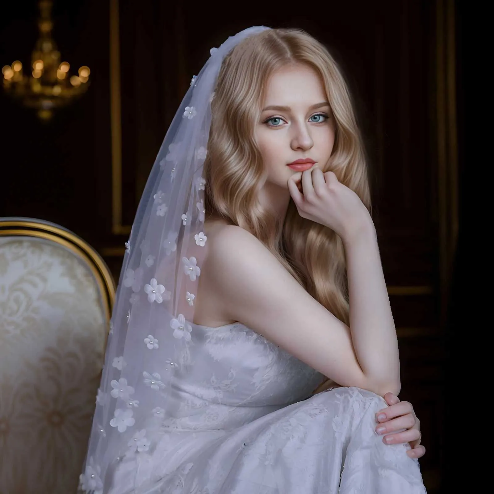 Bijoux de cheveux courts, fleurs 3D, couronne de communion, mini voile de mariée, accessoires pour enterrement de vie de jeune fille_voghion.com