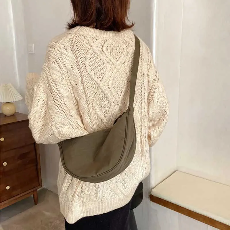 Lässige Hobo-Crossbody aus Nylon für Damen, Designer-Umhängetaschen, große Kapazität, Tragetasche für Damen, Reise-Shopper, Damengeldbörsen_voghion.com