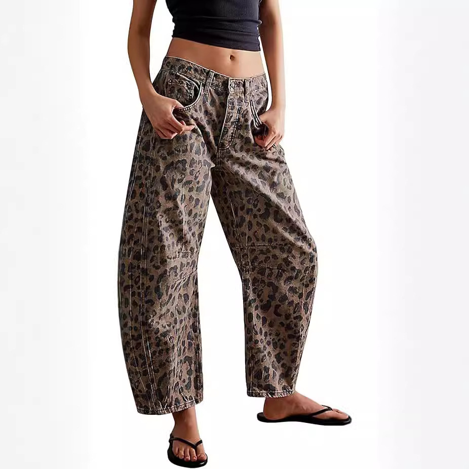Women's Clothing Autumn Casual Loose Mid Waist Shaped Jeans