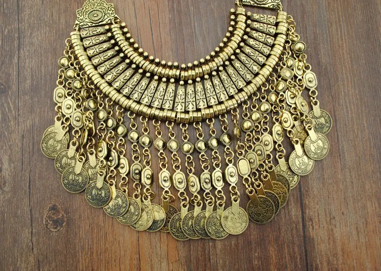 Colliers pendentifs KMVEXO Vintage multicouche Maxi Boho Déclaration & pendentifs Collier de pièces de monnaie bohème Femmes 2023 Femme_voghion.com