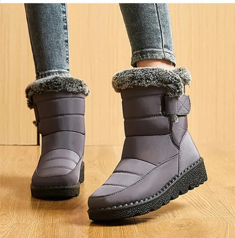 Botas femininas de neve macias com plataforma de pele para manter o calor Botas femininas plus size Botas Mujer Sapatos de inverno 240826_voghion.com