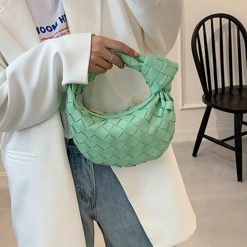 Abendtaschen Damen Schulter PU Leder Handtasche für Frauen 2024 Sommer Weben Handtaschen und Geldbörsen Weibliche Reise_voghion.com