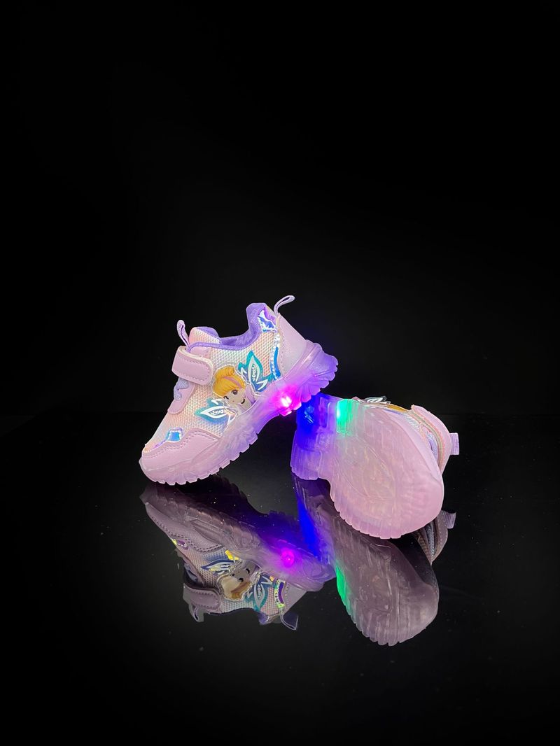 Elf Girls' 2022 Spring Autumn New Breathable Leisure and Comfortable Sports LED Light up Children's Shoes_voghion.com