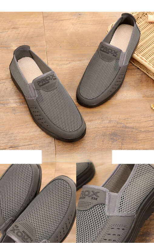 Sommerschuhe für Herren aus Mesh, Freizeitschuhe für Männer mittleren Alters und ältere Menschen, rutschfest_voghion.com