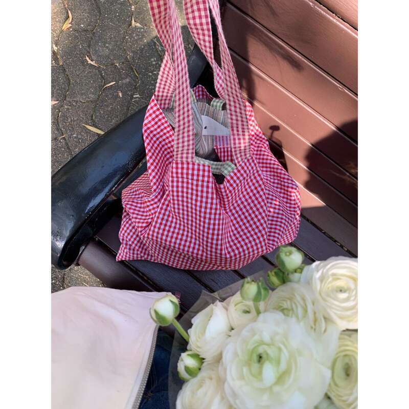 2025 Übergroße karierte Canvas-Umhängetasche, lässig, vielseitig_voghion.com