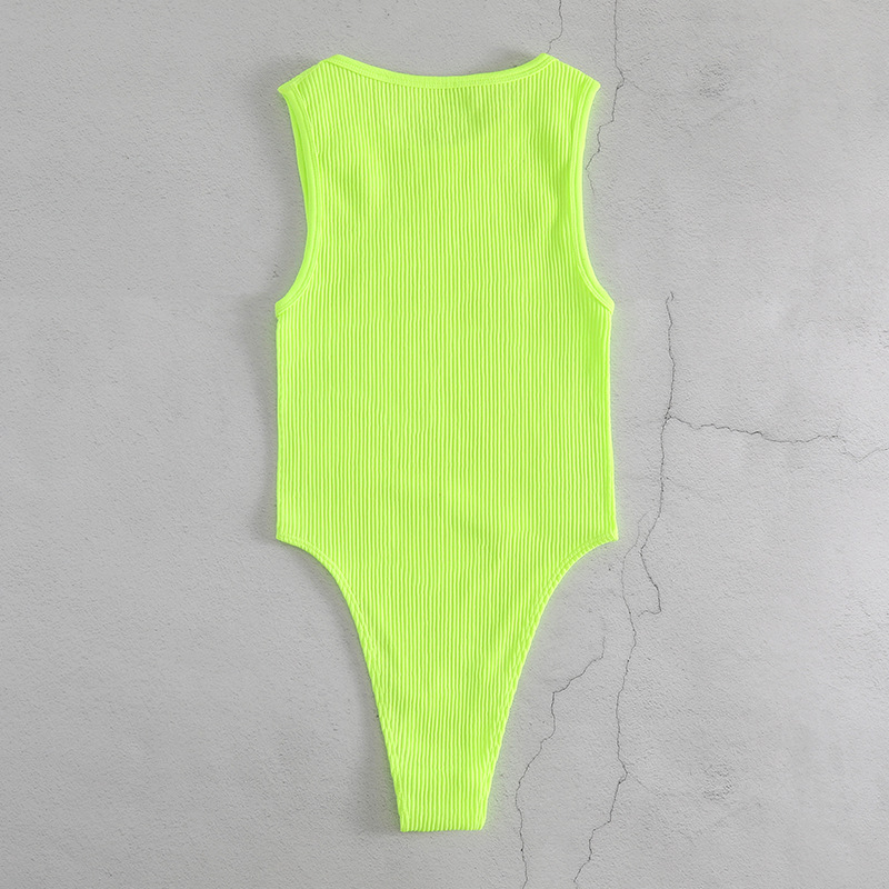 Costum de yoga nou, fără mâneci, dintr-o bucată, culoare solidă, culoare strălucitoare, sport, vestă confortabilă, chiloți dintr-o bucată, acum_voghion.com