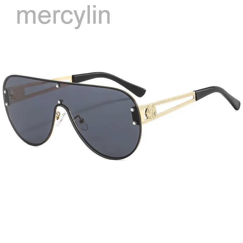 Designer Versage Men's Women's Vercace Fashionable Head Integrated Lenses Borderless Sunglasses_voghion.com