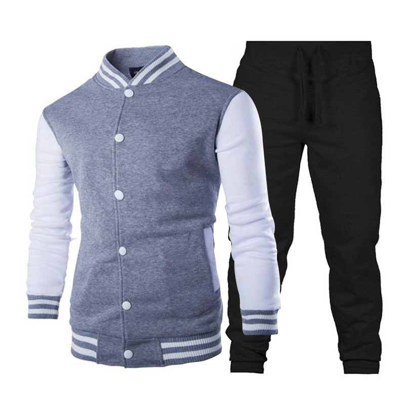 Neues personalisiertes Baseballtrikot für Herren im Herbst und Winter, Set mit Strickjacke und Slim Fit-Jacke, sportlicher Trend_voghion.com