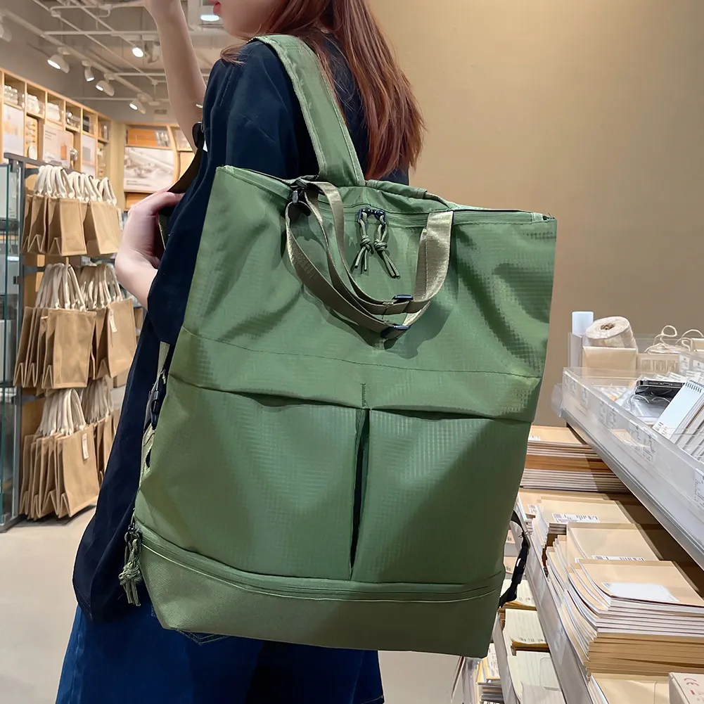 Unisex Travel Backbag Lightweight Women&Men Carry On Backpack Large Capacity Solid Colour Multifunctional Versatile_voghion.com