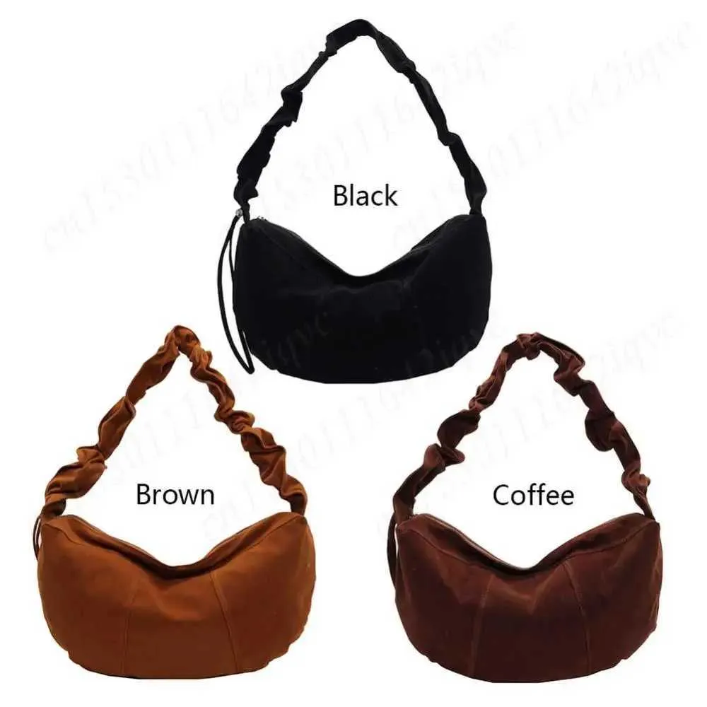Borsa a mano piccola Hobo Tote multitasche in pelle scamosciata da donna con tracolla regolabile, borsa a mezzaluna, mini pochette a tracolla_voghion.com