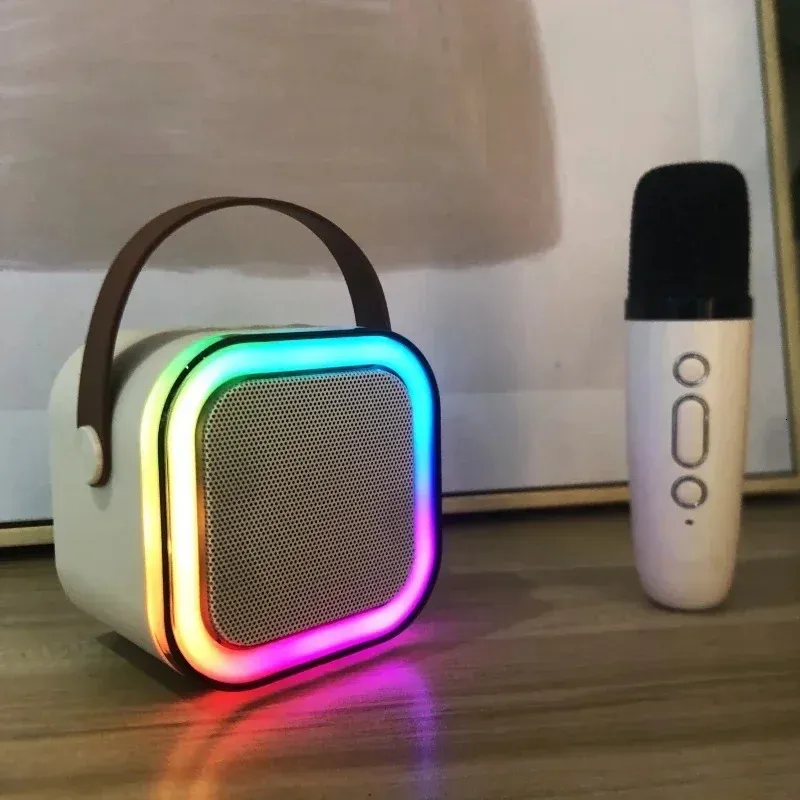 K12 Karaoke Hine Portable Bluetooth 5.3 PA Speaker System With 1-2 Wireless Microphones Home Family Singing Kids Xmas_voghion.com
