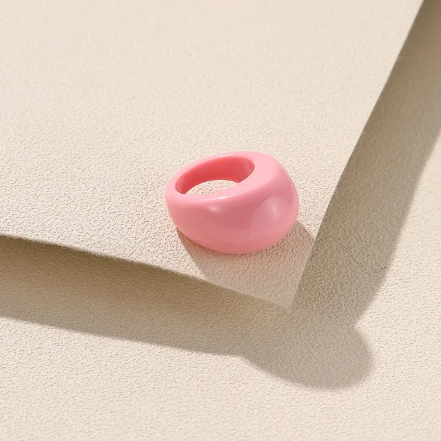 2025 Nouveautés Nouvelle Tendance Grands Ensembles De Bagues Rondes En Résine Acrylique Femmes Bague Géométrique Colorée Pour Filles Partie Mode Coréenne_voghion.com